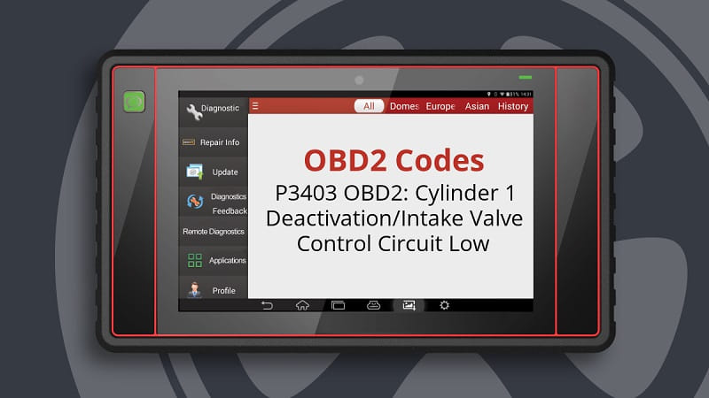 P3404 Cylinder 1 DeactivationIntake Valve Control Circuit